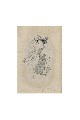 ;Donna con vestito; disegno a penna 1980 cm 16x24.5