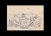 ;Studio per affresco Lampare; penna 1954 25x17.5 cm