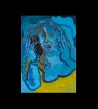 ;Donna blu; acrilico cm 50x70