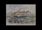 ;Cantiere navale; acquerello 1945 cm 28x20