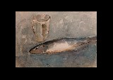 ;Natura morta con pesce; acquerello 1944 cm 33x23