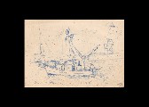 ;Studio per barca; disegno a penna 23.5x17 cm