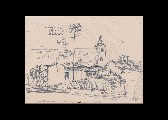 ;Studio paesaggio; 1952 disegno a penna 25x18.5 cm