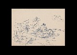 ;Studio barche e pescatori; penna 24.5x17 cm