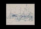 ;Studio barche e pescatori; 1960 penna 24x18.5 cm