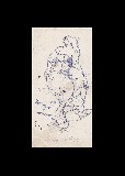 ;Donna con piccioni; 1980 penna 24x12 cm